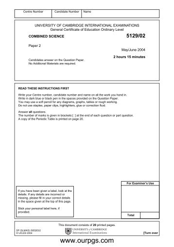 Combined Science Pdf